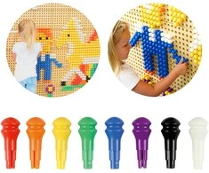 MASTERKIDZ Colorful Pegs for Science Board 512 Pieces 8 Colors