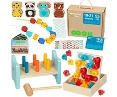 Tooky Toys TOOKY TOY Montessori Edukacinė Žaislų Dėžė XXL 7in1 Sensoryinė 19-21 Mėn.