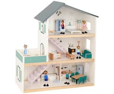 Tooky Toys Medinis TOOKY TOY lėlių namas su figūrėlėmis