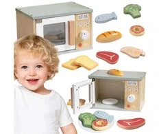 Tooky Toys Medinė mikrobangų krosnelė vaikams TOOKY TOY