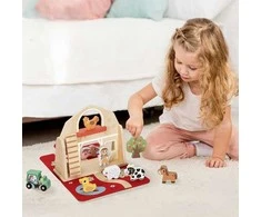 Tooky Toys Medinė sulankstoma ferma su gyvūnėliais TOOKY TOY