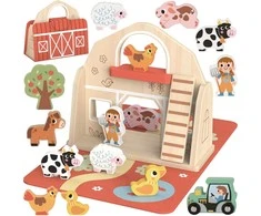 Tooky Toys Medinė sulankstoma ferma su gyvūnėliais TOOKY TOY