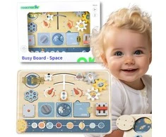 Tooky Toys Medinė kosminė Montessori lenta Tooky Toy astronauto valdymo pultas