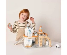 Tooky Toys Medinė kosminė stovėjimo stotis-kosminis parkingas TOOKY TOY