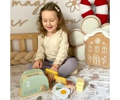Tooky Toys TOOKY TOY Medinis skrudintuvas Pastelinis pusryčių rinkinys