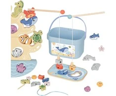 Tooky Toys Medinis jūros žaidimų rinkinys Tooky Toy 3in1 žvejyba