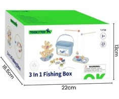 Tooky Toys Medinis jūros žaidimų rinkinys Tooky Toy 3in1 žvejyba