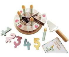 Tooky Toys Medinis gimtadienio tortas su žvakutėmis TOOKY TOY