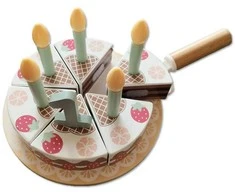 Tooky Toys Medinis gimtadienio tortas su žvakutėmis TOOKY TOY
