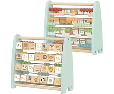 Tooky Toys Medinis dvipusis skaitliukas su abėcėle ir paveikslėliais