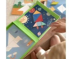 Tooky Toys Žaislų žaislų galvosūkis tangram galvosūkis vaikams mokosi formos formos 18EL.