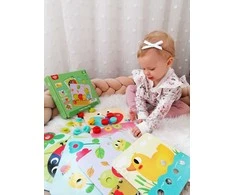 Tooky Toys Paimta žaislų galvosūkių blokai vaikams. Gyvūnai Koreguoja mokymosi formas + lentas