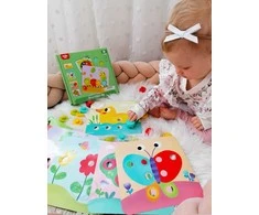 Tooky Toys Paimta žaislų galvosūkių blokai vaikams. Gyvūnai Koreguoja mokymosi formas + lentas