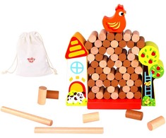 Tooky Toys TOOKY TOY Arcade Game Falling Hen Wooden Farm