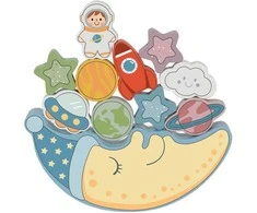 Tooky Toys Balansuojanti medinė dėlionė Miegantis kosminis mėnulis TOOKY TOY