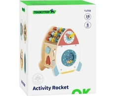 Tooky Toys Medinė kosminė raketa TOOKY TOY