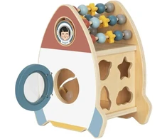 Tooky Toys TOOKY TOY Erdvės raketa lavinamasis rūšiuoklis medinis labirintas