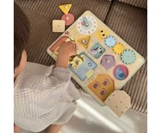 Tooky Toys Tooky Toy Edukacinė lenta Žaislai su spynomis, paviršiaus pavaromis ir laikrodžiu