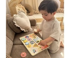 Tooky Toys Tooky Toy Edukacinė lenta Žaislai su spynomis, paviršiaus pavaromis ir laikrodžiu