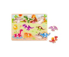 Tooky Toys Paėmę žaislinę medinę montessori dėlionės dėlionės dinozaurai