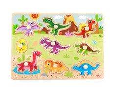 Tooky Toys Paėmę žaislinę medinę montessori dėlionės dėlionės dinozaurai