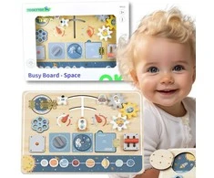 Tooky Toys Medinė kosminė Montessori lenta Tooky Toy astronauto valdymo pultas