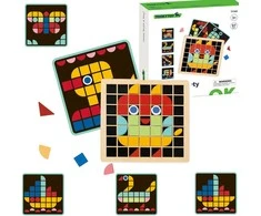 Tooky Toys TOOKY TOY Medinė mozaikinė Montessori dėlionė
