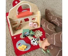Tooky Toys Tooky Toy Medinė Skleidimo Ūkio Rinkinys su Figūrėlėmis