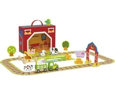 Tooky Toys TOOKY TOY Medinė Ūkis su lagaminu 35 dalys