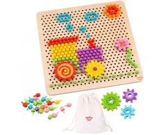 Tooky Toys Žaislų žaislas „Mosaika Montessori“ dėlionė su „Pinski“ kištuku 88 EL.