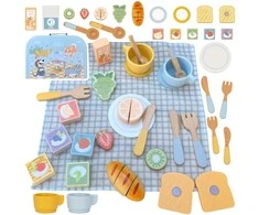 Tooky Toys TOOKY TOY medinis pikniko rinkinys lagaminėlyje