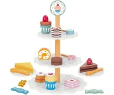 Tooky Toys Medinis trijų aukštų saldumynų stovas su keksiukais TOOKY TOY
