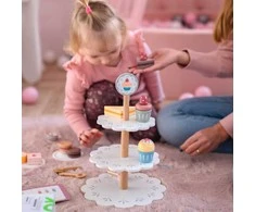 Tooky Toys Medinis trijų aukštų saldumynų stovas su keksiukais TOOKY TOY