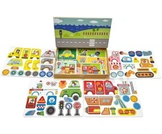 Tooky Toys Magnetinė Montessori dėlionė Tooky Toy edukacinė dėžutė su 80 elementų