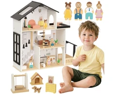 Tooky Toys TOOKY TOY medinis lėlių namelis 25 vnt