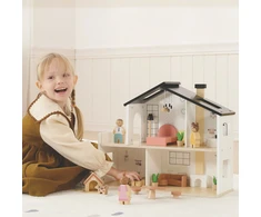 Tooky Toys TOOKY TOY medinis lėlių namelis su priedais ir šeima 20 vnt