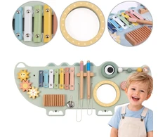 Tooky Toys TOOKY TOY medinė manipuliacinė lenta Krokodilas 3 vnt