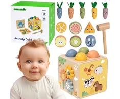 Tooky Toys TOOKY TOY medinis spyruoklinis lavinamasis kubas 5 in 1