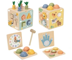 Tooky Toys TOOKY TOY medinis spyruoklinis lavinamasis kubas 5 in 1