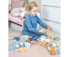 Vaikiška žaislinė medinė sulankstoma virtuvėlė su griliu, Viga