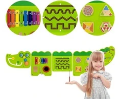 Viga Toys Sensorinė manipuliacinė lenta Krokodilas VIGA