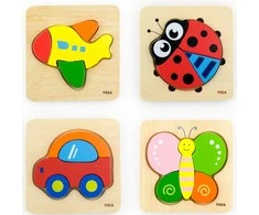 Dėlionė Viga Toys VIGA Baby's First Wooden Puzzle Teddy Bear