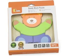 Viga Toys VIGA Pirmoji medinė dėlionė kūdikiams Meškiukas