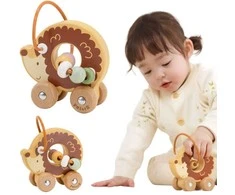 Viga Toys Medinis stumiamas karoliukų labirintas VIGA ežiukas