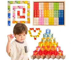 Viga Toys VIGA Colorful Light Blocks made of Acrylic and Wood 108 pcs.