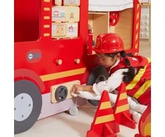 Viga Toys Didelis medinis gaisrinės automobilis VIGA Montessori vaikų žaidimams