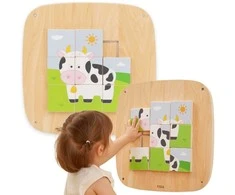 Viga Toys Medinė sensorinė lenta VIGA su magnetiniu pieštuku