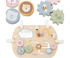 Viga Toys Medinė Montessori lavinamoji lentelė VIGA daugiafunkcis atradimų stendas mažyliams