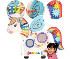 Viga Toys Viga Medinė Sensorinė Manipuliacinė Lentelė Vienaragis FSC Sertifikuota Montessori