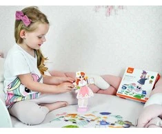 Viga Toys Medinė magnetinė edukacinė aprengimo dėlionė VIGA